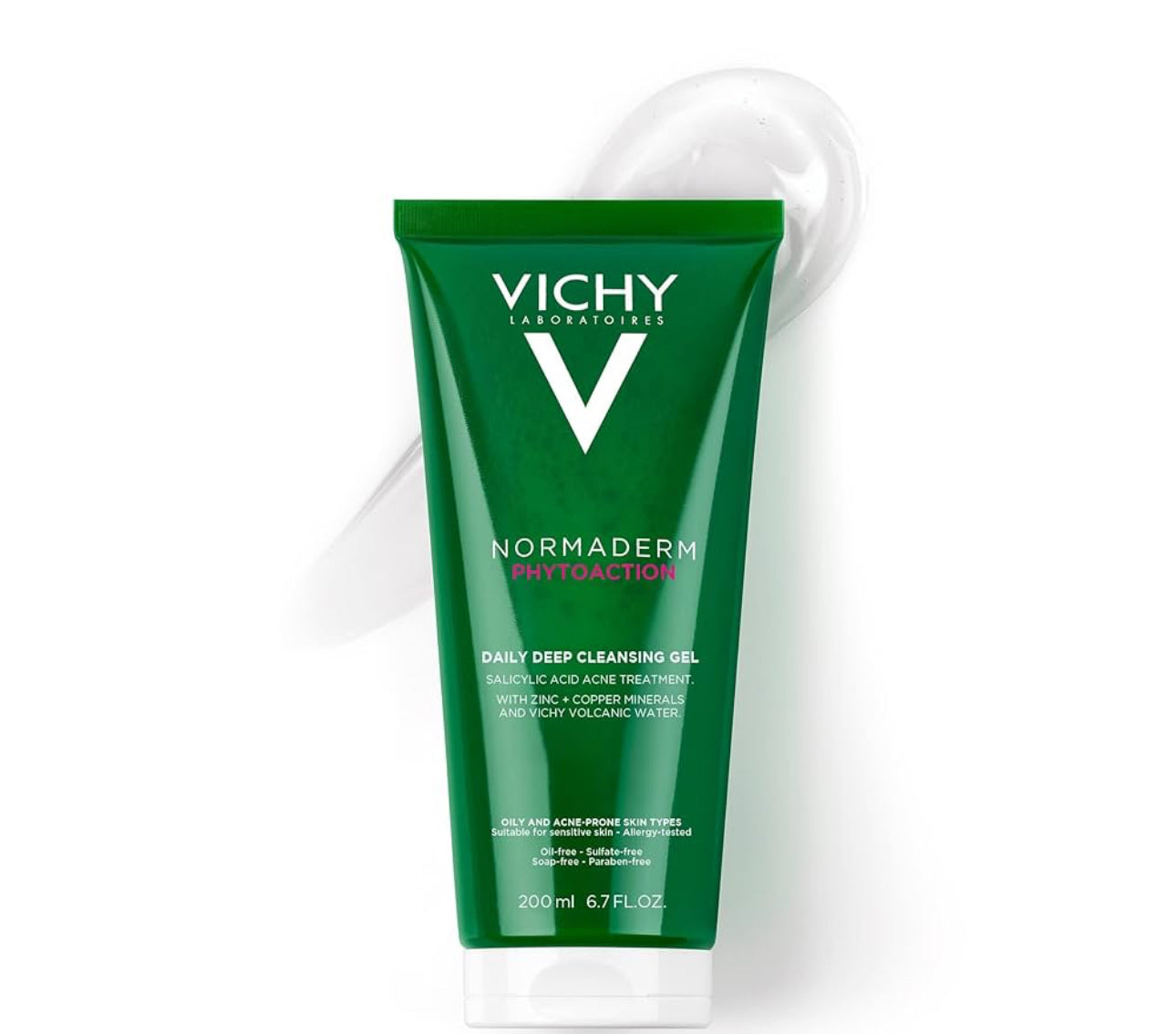 VICHY Normaderm – Nettoyant visage quotidien anti-acné, nettoyant à l’acide salicylique pour peaux grasses et à tendance acnéique