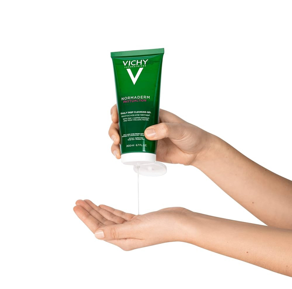 VICHY Normaderm – Nettoyant visage quotidien anti-acné, nettoyant à l’acide salicylique pour peaux grasses et à tendance acnéique